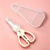 Tijeras para comida complementaria de bebé pueden cortar platos de carne tijeras de alimentos de acero inoxidable para comer fuera con niños tijeras portátiles pequeñas para bebé