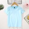 Camiseta Infantil de Color Sólido Manga Corta Logo Personalizado Grupo Escolar Kindergarten Uniforme de Algodón Puro Camisa Cultural Estilo K