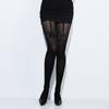 Meias de seda pretas femininas anti-gancho de seda sexy arco fino linha vertical primavera e outono magro meia-calça preta não cai