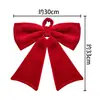 Rojo Caliente Caliente Tela Flocada Roja Esponja Lazo Hecho a Mano Bricolaje Colgante para Árbol de Navidad Lazo Decorativo