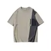 2025 Nuevo Verano Tecnología Negra Seda de Hielo Fresca Camiseta de Manga Corta para Hombre Color de Contraste Holgada Talla Grande Casual Top de Media Manga
