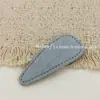 Grampo de Cabelo Geométrico de Tecido Jeans Vintage Simples Azul Claro Estilo Floresta Xadrez Presilha BB Versátil Presilha Lateral para Franja