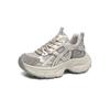 Zhr Gris Zapatos de Papá de Suela Gruesa Nuevo Estilo Otoño e Invierno 2025 Ligeros que Aumentan un Poco la Altura Zapatos Casuales de Quanzhou para Mujer