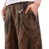 Venta Caliente Europea y Americana Nueva Moda Callejera Hip-Hop Doble Capa Cadena Llavero Aleación Murciélago Accesorio Cadena para Cintura de Jeans de Hombre