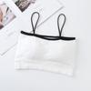 Alça de ombro fina de uma linha sling para trás enrolado chest tube top sem costura sem fio com almofada de peito inferior cueca sutiã para mulheres