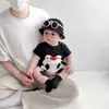 Body de Bebé Verano Estilo Delgado Bebé Dibujos Animados Pingüino Body Mameluco Manga Corta Ropa para Gatear Súper Lindo Ropa de Verano
