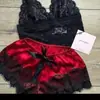 Pijama de Princesa de Tirantes de Seda para Damas Europeas y Americanas Sexy Tentación Conjunto de Dos Piezas Ropa Interior Camisón Ropa para el Hogar