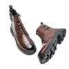 Sapatos Masculinos da Moda, Novo Comércio Exterior, Botas Masculinas de Inverno, Botas Martin de Cano Alto Marrons, Botas Curtas de Couro Estilo Britânico de Solado Grosso