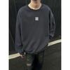 2025 Amazon Nuevo Sudadera Casual de Manga Larga para Hombre Estampado Floral Talla Grande Mezcla de Algodón de Alto Gramaje 330g Cuello Redondo Color Sólido