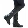 Botas de Mujer Otoño e Invierno 2017 Caña Alta Tacón Bajo 40-43 Talla Grande Zapatos de Mujer
