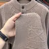 Nuevo Suéter Grueso de Lana Pesada para Hombre Otoño/Invierno 2026, Suéter de Manga Larga de Lana Merino Australiana para Hombre
