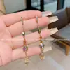 Brincos franceses elegantes longos super brilhantes de cristal afinadores de rosto de alta qualidade com borlas personalizados retrô modernos para mulheres