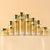 Veta Plateada Productos Listos Set de Helado Chapado en Oro Botellas de 30-120ml Botellas de Loción Botellas de Empaque Cosmético Botellas de Vidrio para Crema
