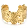 Pulsera transfronteriza oceánica europea y americana con palmera, estrella de mar, concha, diseño único y moderno, pulsera abierta en forma de hoja