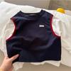 Camiseta básica de manga larga para niños Primavera y Otoño 2025 Nuevo estilo coreano Camiseta de dos piezas falsas Top empalmado para niños y niñas
