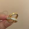Es tan hermoso ~ exquisito anillo de circonita hueco de amor para mujer diseño nicho ins anillo para dedo de comida lujo ligero anillo abierto