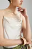 Camisola de Seda para Mujer 2026 Primavera/Verano Nueva Color Sólido Ropa Interior Exterior Estilo Commuter con Encaje y Top de Seda de Morera