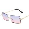 Nueva Llegada Gafas de Sol Cuadradas sin Montura para Mujer Moda Europea y Americana ins Popular en Internet Fotografía Callejera Gafas de Sol Transfronterizas