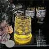 Vaso Rotatorio de Cristal Luminoso Creativo para Whisky para Uso en Casa, Vaso de Cerveza de Alta Gama, Vaso para Licores para Aliviar el Estrés, Vaso Giratorio