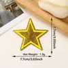 Parche Bordado de Estrella de Cinco Puntas con Purpurina de Nuevo Estilo, Accesorios de Ropa y Equipaje de Venta Caliente Transfronteriza, Parche Decorativo Termoadhesivo