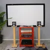 Soporte de Altavoz Estantería de Madera Maciza Huisheng, Soporte de Altavoz de Sonido Envolvente, Pies Amortiguadores