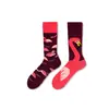 Calcetines de Moda Originales Asimétricos Estilo AB para Mujer Calcetines de Algodón de Verano Zhejiang Arte de Dibujos Animados Personalizado Calcetines de Algodón de Tubo Medio para Hombres y Mujeres