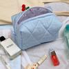 Bolsa de Maquillaje Gruesa de Algodón Estilo Coreano Estilo Ins, Fresca y Portátil, Neceser Acolchado 100% Algodón con Gran Capacidad