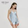 Nuevo 19 Mmi 100% Seda de Morera Ropa para el Hogar Camisola de Seda Pesada Shorts Conjunto de Pijama para Mujer
