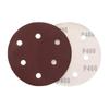 Lixa Vermelha 5 Polegadas 6 Furos 125mm Lixa Vermelha Disco de Lixa com Base de Veludo Lixa Flocked Autoadesiva Lixa para Madeira Lixa de Lixar