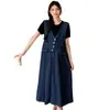 Nueva Ropa de Maternidad Tallas Grandes Falda de Peto de Maternidad de Mezclilla Vestido de Maternidad Delgado de Mezclilla Camiseta de Maternidad