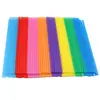 Canudo de plástico colorido descartável 6*190mm feito à mão diy criativo tubo reto plano monocromático 100 8 cores misturadas