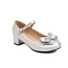 Nuevos Zapatos Individuales de Moda Lolita para Mujer con Cabeza Redonda y Lazo, Hebilla, Tacón Medio Grueso, Zapatos para Mujer 28-50 Zapatos de Comercio Exterior