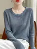Suéteres de punto para primavera y otoño, playeras básicas al por mayor, imitación de alta calidad, estilos nuevos para ropa interior, ropa exterior, suéteres de punto de cuello redondo de manga larga para mujer