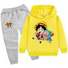 2025One Piece Estampado de Dibujos Animados Traje para Niños Sudadera con Capucha Sudadera + Pantalones Pb904
