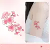 Pegatinas de Tatuaje de Flor de Cerezo Rosa para Mujeres, Impermeables y de Larga Duración, Clavícula y Muñeca, Frescas y Femeninas, Estilo Ins, Pegatinas Pintadas de Alta Gama