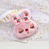 Japonés y coreano peluche cabeza de conejo muñeco colgante equipaje ropa accesorios bordado tela muñeco broche de peluche venta al por mayor