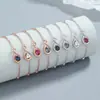 Pulsera de amor con zirconita de 8 palabras para mujer, plata de ley 925, diseño personalizado, pulsera de zirconita colorida, joyería simple de plata estilo Ins