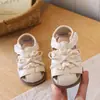 Sandalias con Cordones para Bebé Niña 2026 Verano Nuevo Estilo Suela Suave Caladas Dulces Sandalias para Niños Pequeños e Infantes