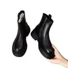 Botas de Nieve para Mujer 2026 Estilo Nuevo Botas Otoño/Invierno Cálidas Gruesas de Felpa Zapatos Grandes de Algodón Piel Suave Suela Gruesa Punta Redonda Forradas Botas Martin