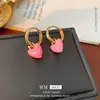 Pendientes de Corazón de Esmalte Vintage Estilo Palacio Retro Pendientes Versátiles Pendientes de Nicho de Gama Alta Venta al por Mayor