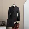 Nuevo conjunto de traje para hombre, tejido casual de negocios de doble botonadura para boda, atuendo formal, atuendo de novio, conjunto de dos piezas