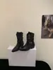 Botas Martin para Mujer Tacón Grueso Punta Fina Chica Picante 2026 Otoño Verano Nuevas Botas Vaqueras Pantalones Bootcut Botas Fruncidas Apiladas Botines Cortos