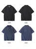 Camiseta Masculina/Feminina Tendência Estilo Americano Pesada Lavada Vintage Solta com Ombros Caídos Manga Curta Polo com Gola Polo de Sarja Tricotada Polo229