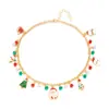Collar de Joyería Navideña Transfronteriza Europeo y Americano Copo de Nieve Alce Muñeco de Nieve Árbol de Navidad Collar con Múltiples Colgantes Joyería para Mujeres