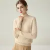 Suéter de punto de cuello redondo de alta gama listo para usar, corte ajustado y adelgazante, suéter de punto liso para mujer, nuevo modelo otoño/invierno 2026, 100% cachemira