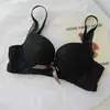 Conjunto de Lencería de Encaje Color Melocotón Dulce para Mujeres con Poco Busto, Efecto Push-Up, Sin Aros, Conjunto de Sujetador Sexy
