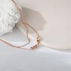 Collar de plata de ley s925 con diseño de estrella de verano para mujer, cadena de clavícula de lujo, colgante cuadrado pequeño de doble capa para regalo.