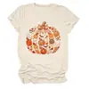 Amazon eBay sitio independiente moda personalizada mujer cuadros estampado leopardo lazo calabaza cuello redondo manga corta camiseta