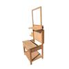Taburete de haya, mesa de pintura para estudiantes de arte, mesa de pintura multifuncional de madera maciza y silla, taburete de tres lados, fábrica de estudio escolar al por mayor