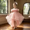 Venta al por mayor transfronteriza de vestidos para niñas estilo europeo y americano, incluyendo vestidos de gala con cola, vestidos para actuaciones de piano, vestidos de anfitriona y vestidos de florista.